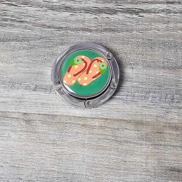 Handbag Hanger Retro Summer Flip Flop Foldable Purse Hook - Picture 6 of 6